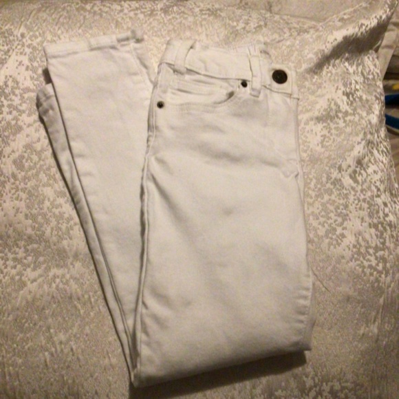 Crewcuts Girls High Waisted White Jeans, Size 7 - Picture 2 of 3
